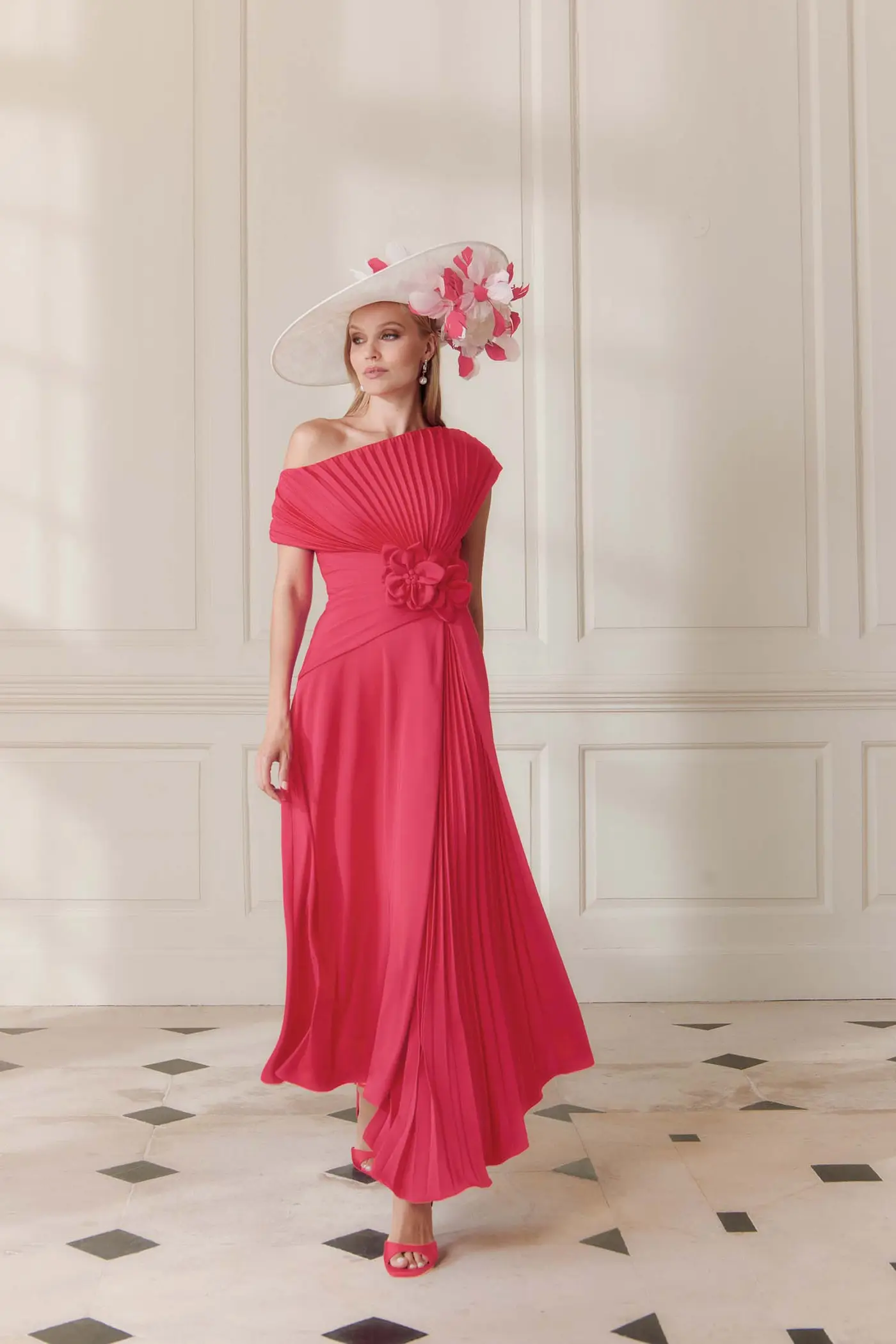 Girl in Persian Rose colour dress in Ballyclare