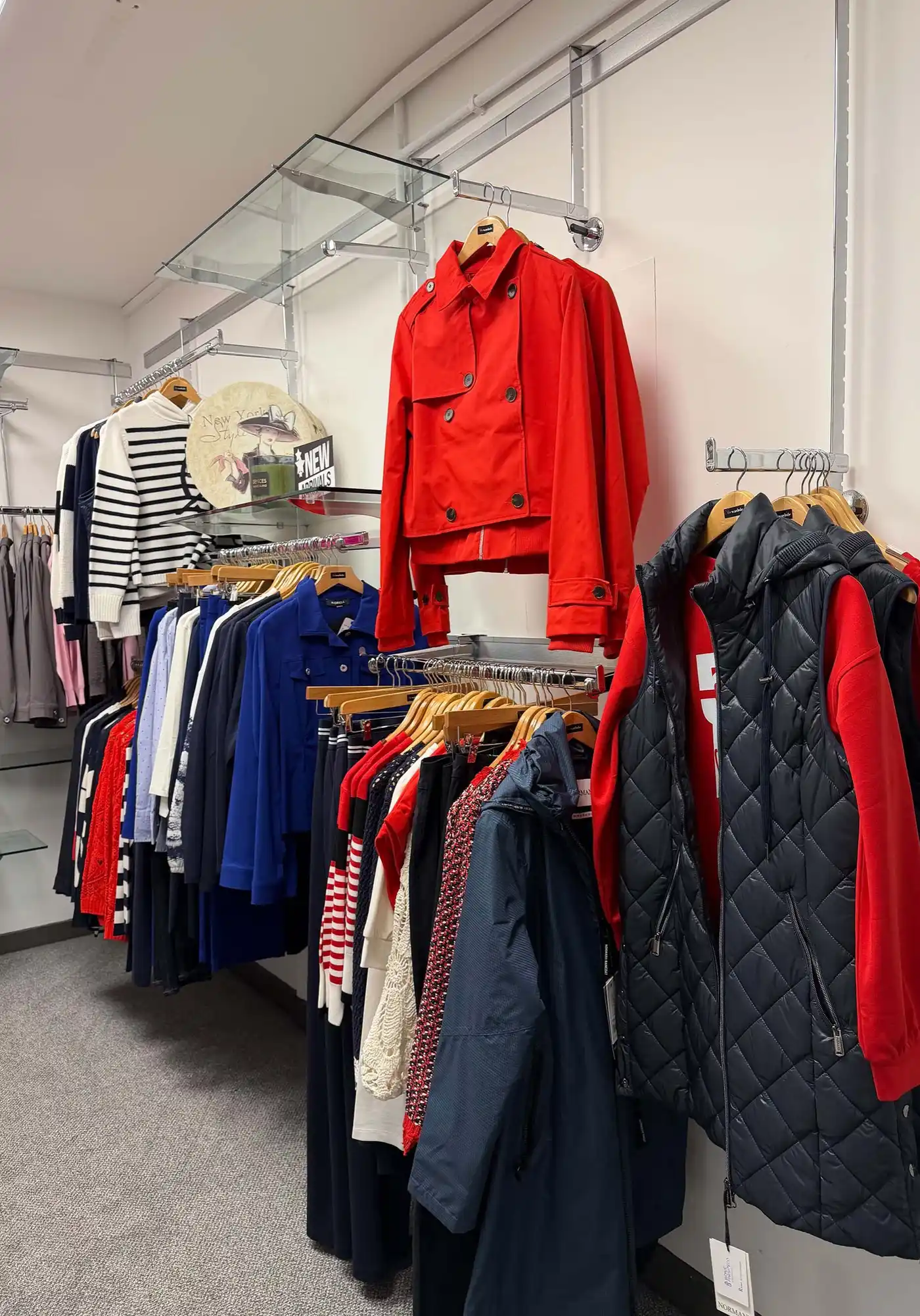 Casual wear including red and blue coats in Ballyclare